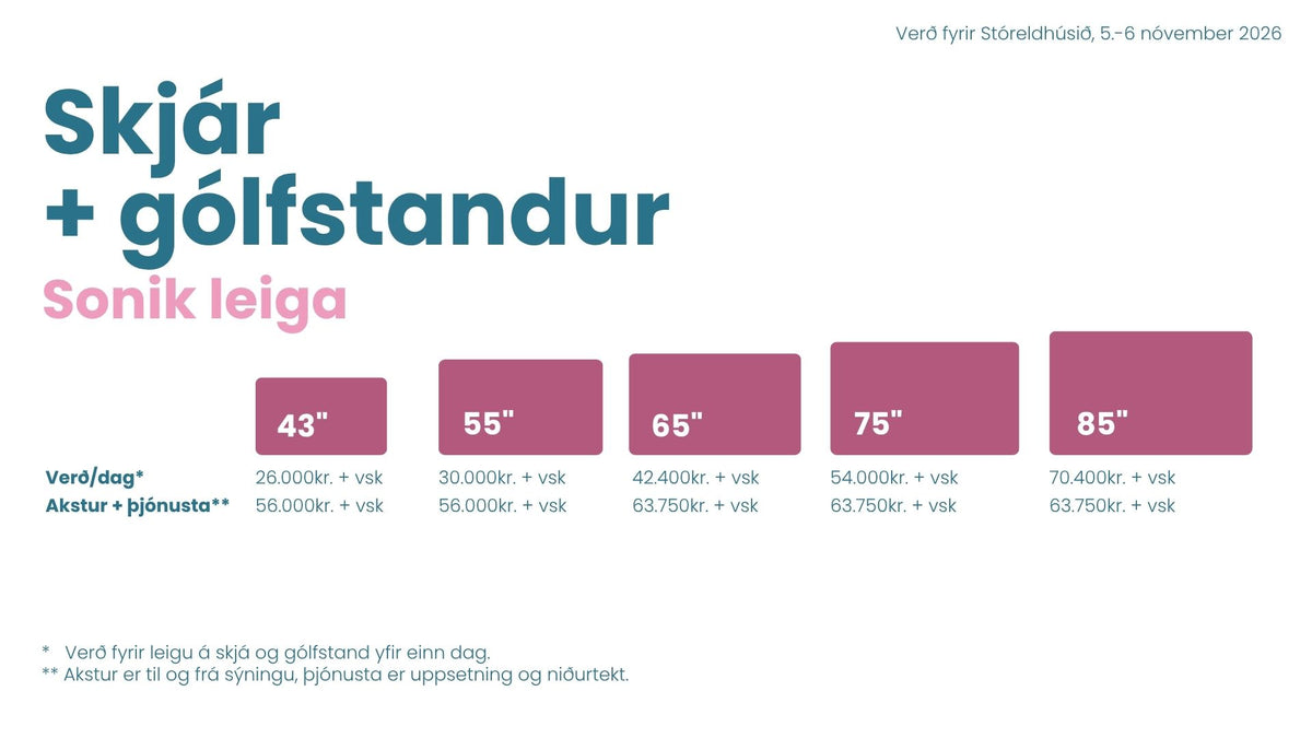 Skjár á gólfstandi